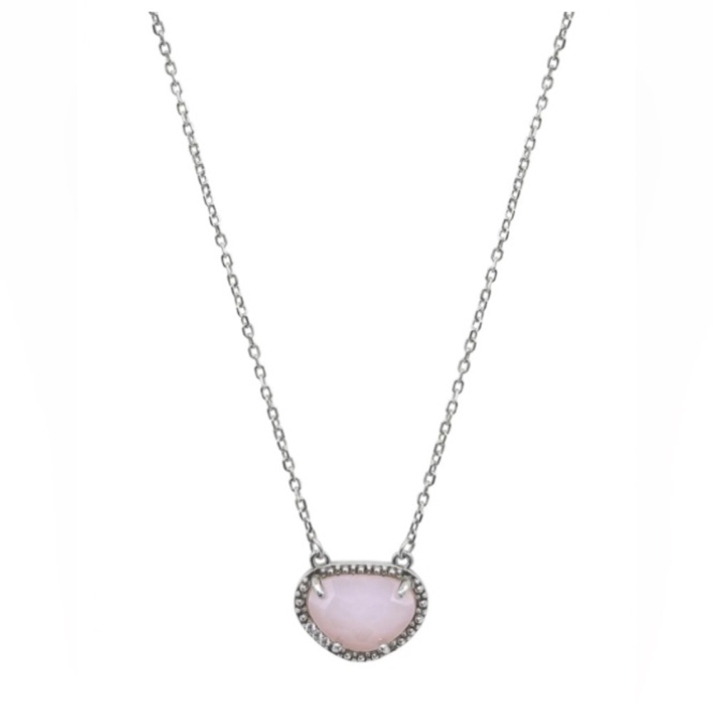 NEW ADORNIA FINE Sterling Silver Opal Birthstone Halo Pendant Necklace
